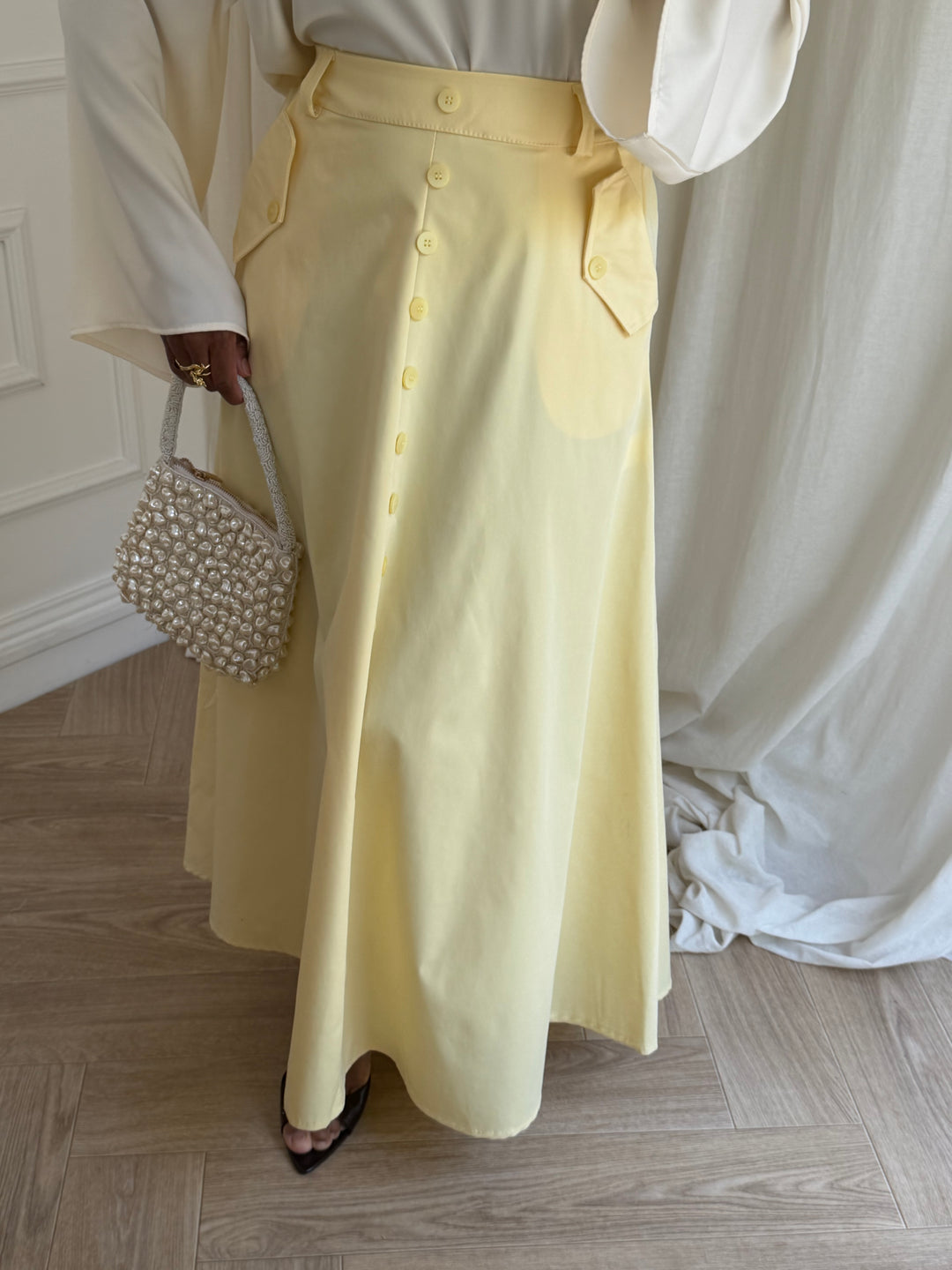 JUPE ÉVASÉE SYBELLA JAUNE