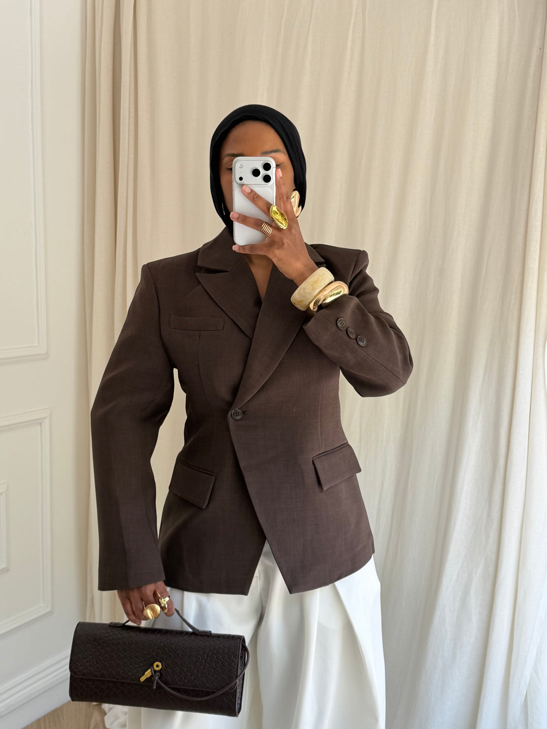 BLAZER SCUPTURAL CHOCOLAT