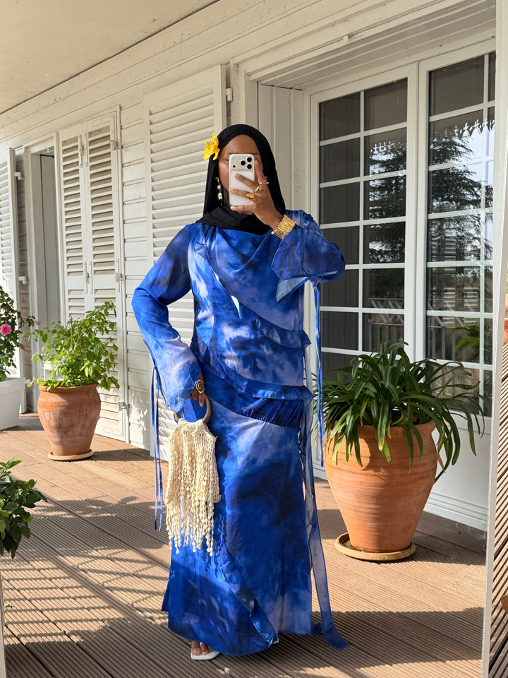 ROBE BICOLORE LUXE BLEU ROI PREMIUM