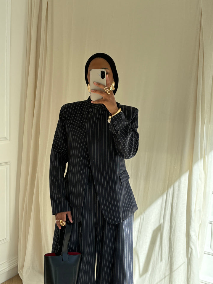 BLAZER MARYLIN À RAYURES BLEU