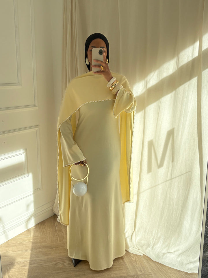ROBE PERLÉ JAUNE BEURRE