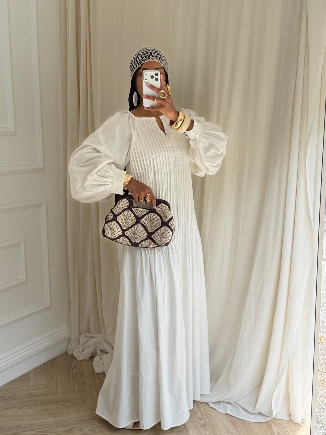ROBE PLISSÉE COTON BLANCHE