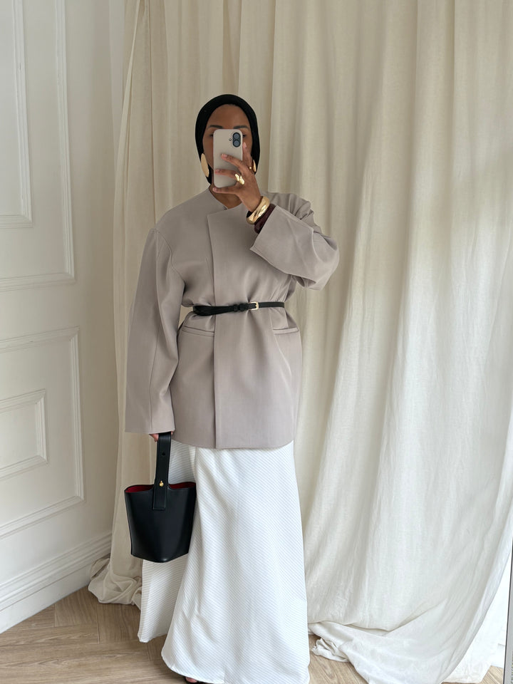 BLAZER MASTOUR TAUPE CLAIR