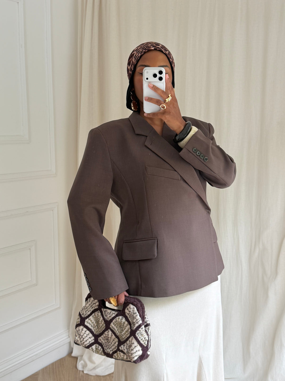 BLAZER CROISÉ PREMIUM MARRON