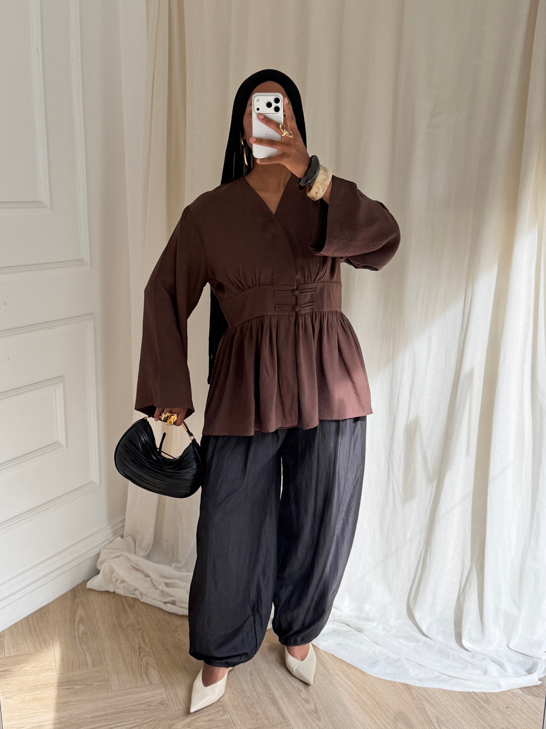 BLOUSE YUM MARRON