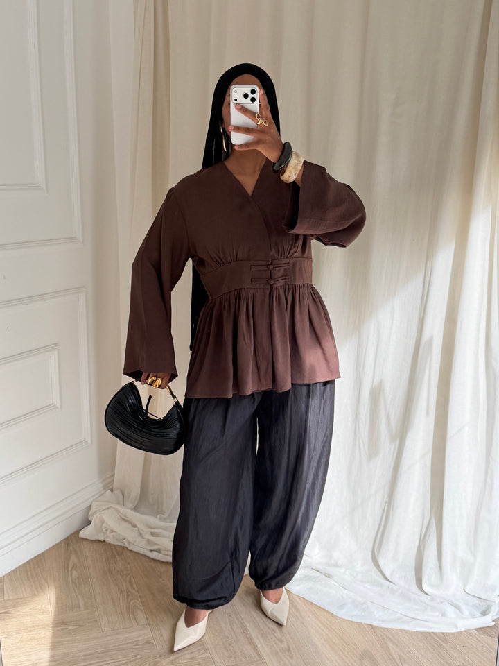 BLOUSE YUM MARRON