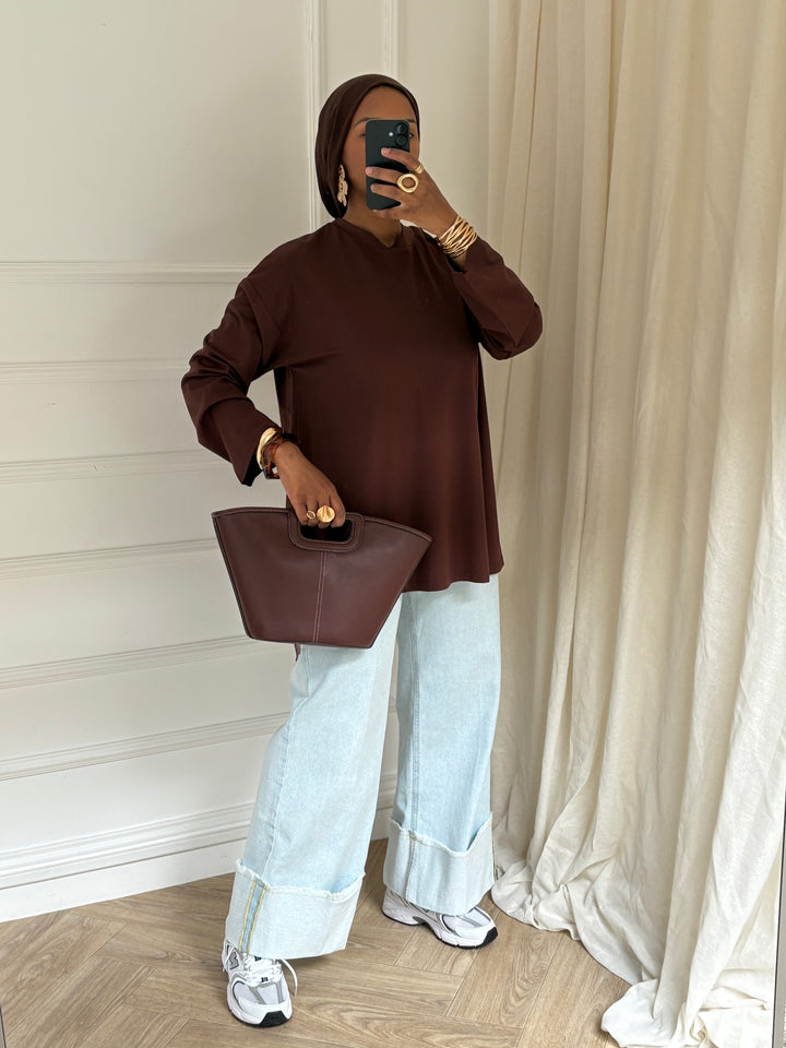BASIC TOP MARRON