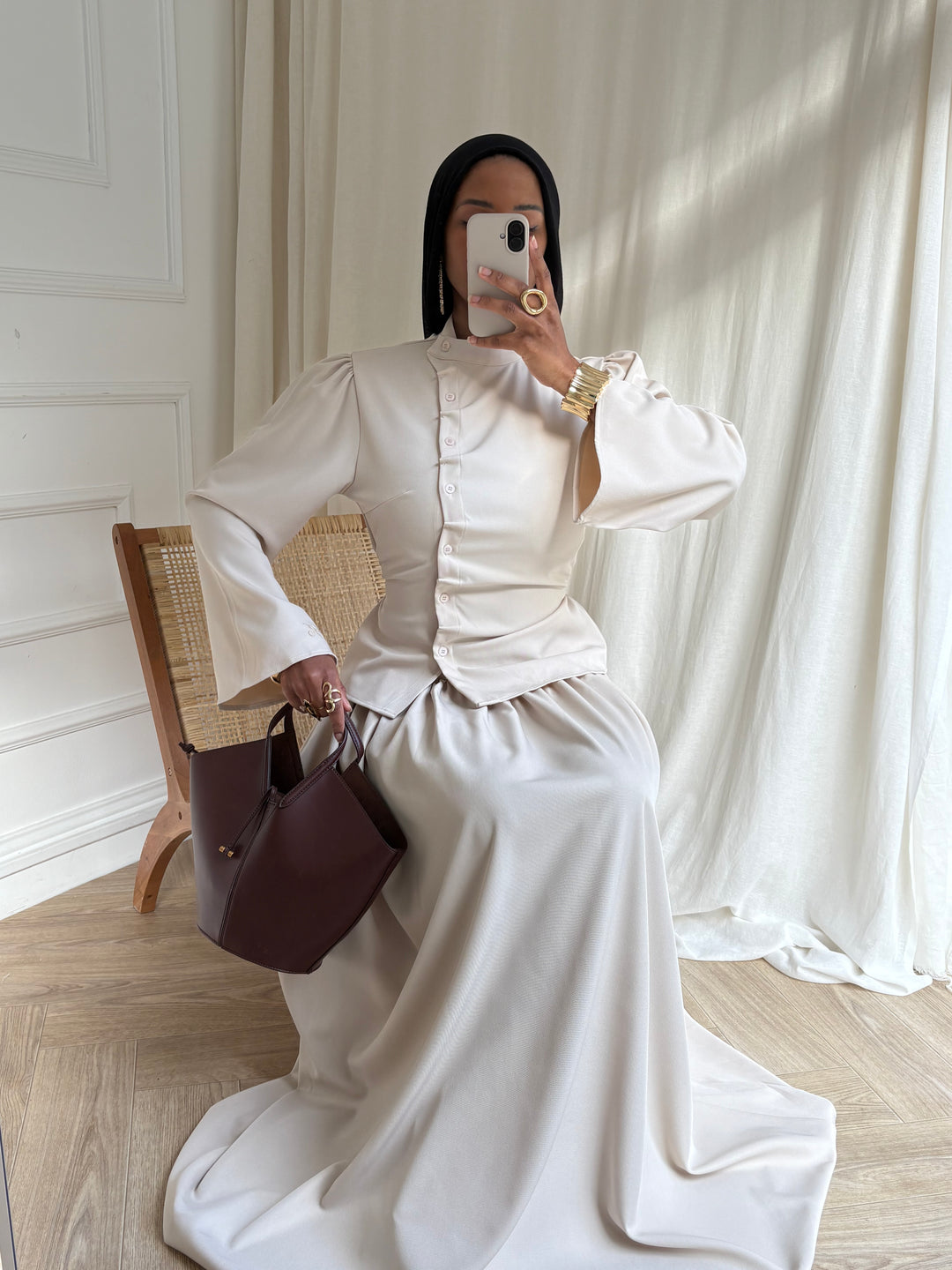 ENSEMBLE JUPE TAILLEUR BEIGE