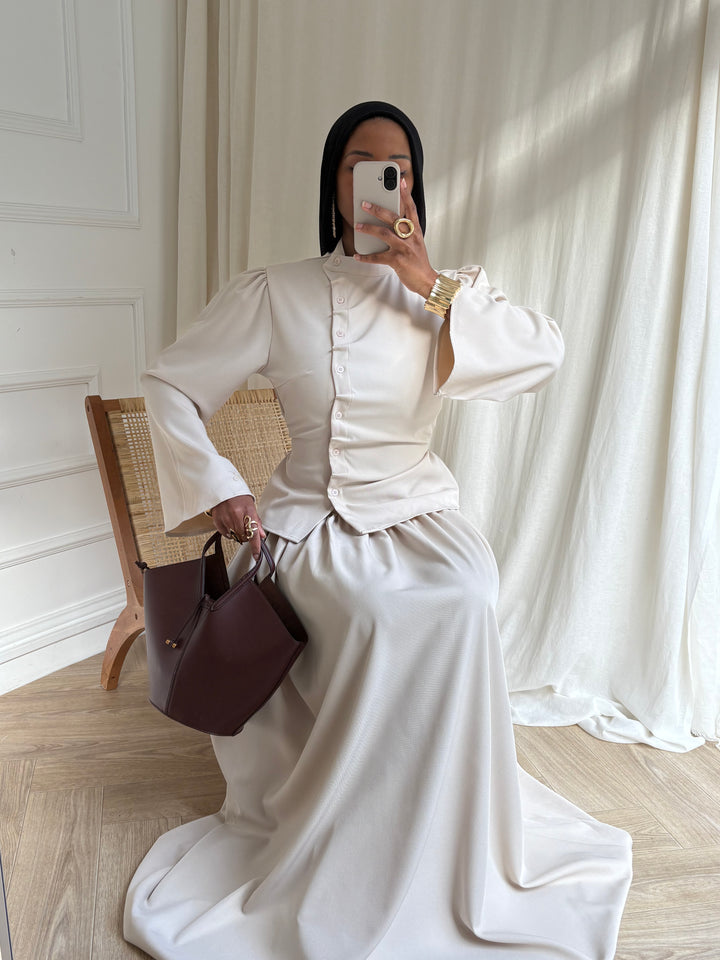ENSEMBLE JUPE TAILLEUR BEIGE