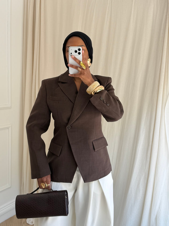 BLAZER SCUPTURAL CHOCOLAT