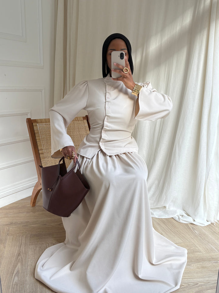 ENSEMBLE JUPE TAILLEUR BEIGE