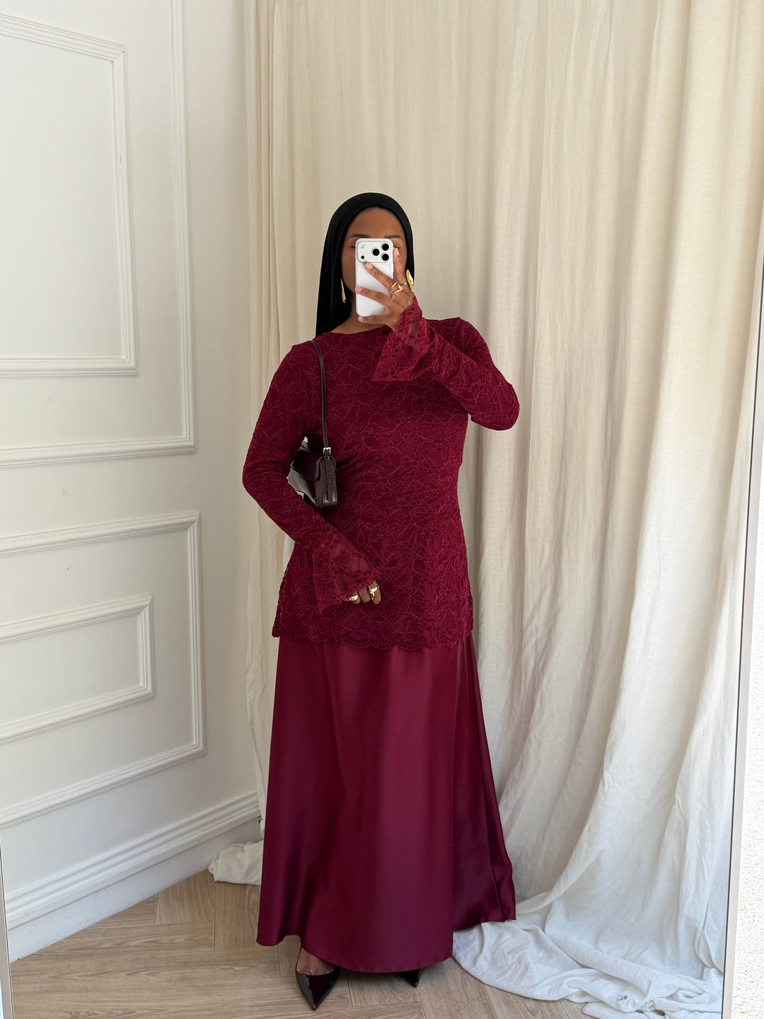 ENSEMBLE DENTELLE YURI BORDEAUX