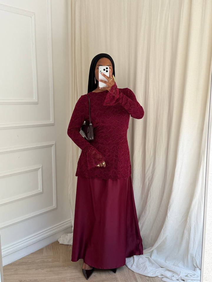 ENSEMBLE DENTELLE YURI BORDEAUX