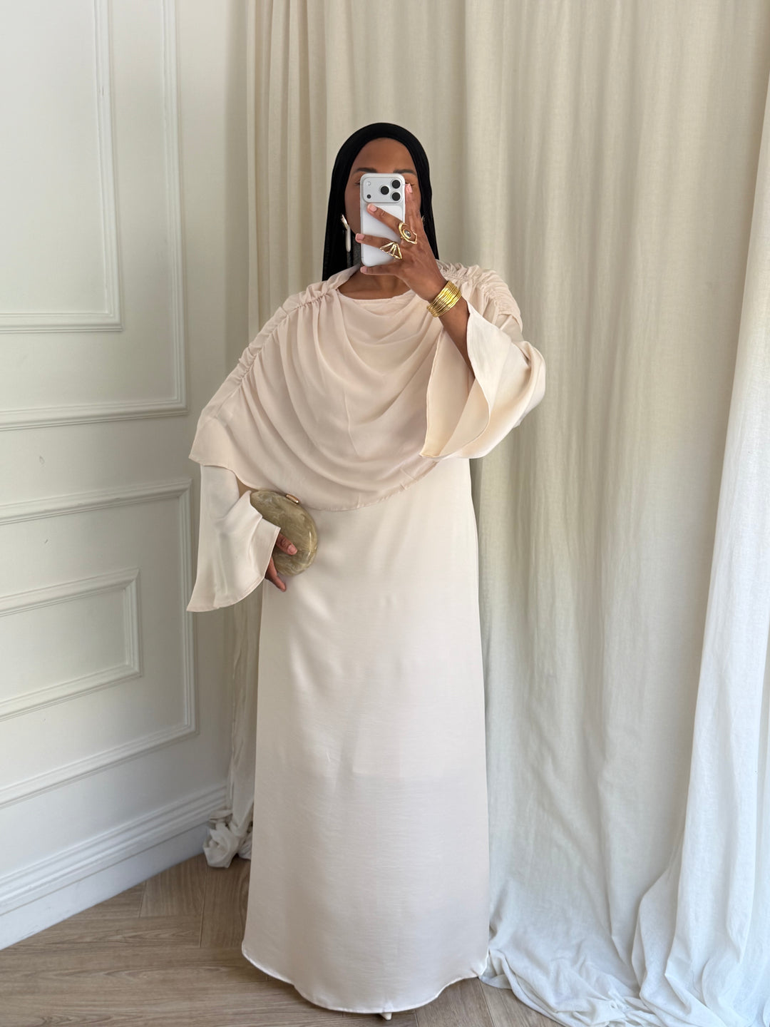 ROBE ÉLYA CAPE CRÈME