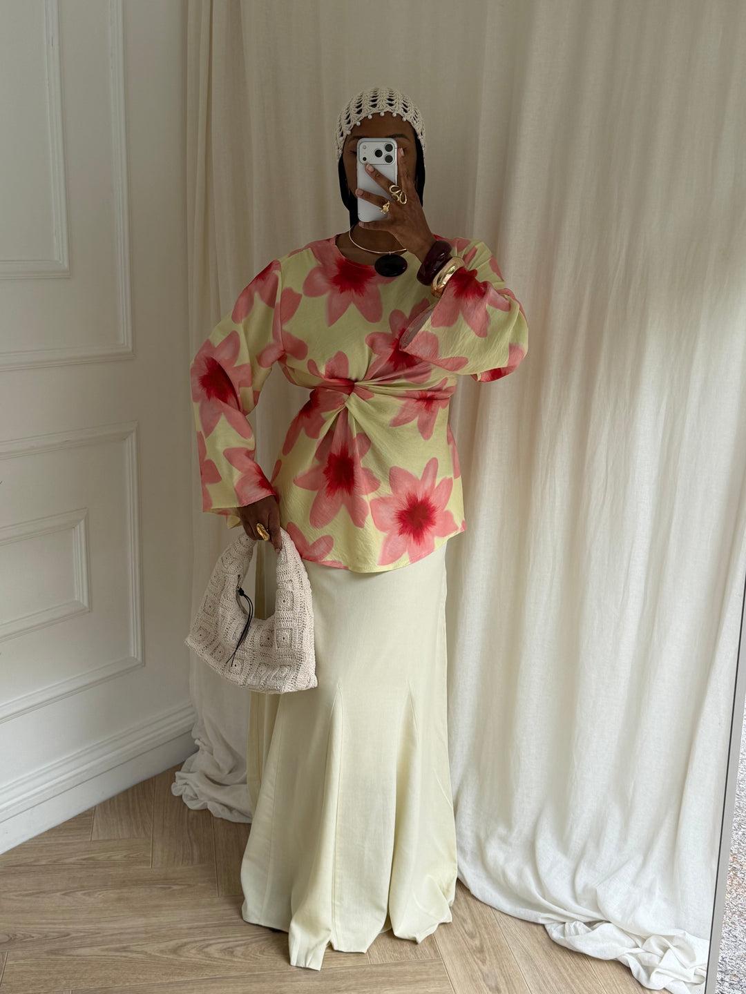 BLOUSE IMPRIMÉ SUMMER JAUNE ET ROSE