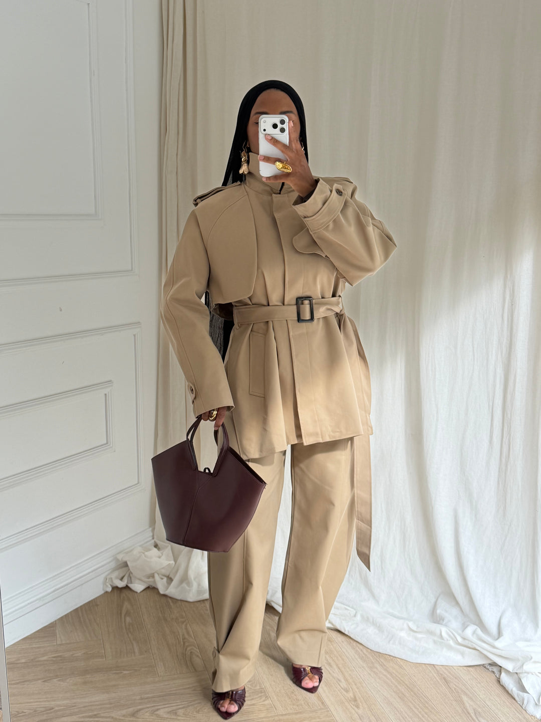 PANTALON TRENCH CAMEL