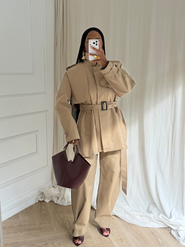 PANTALON TRENCH CAMEL