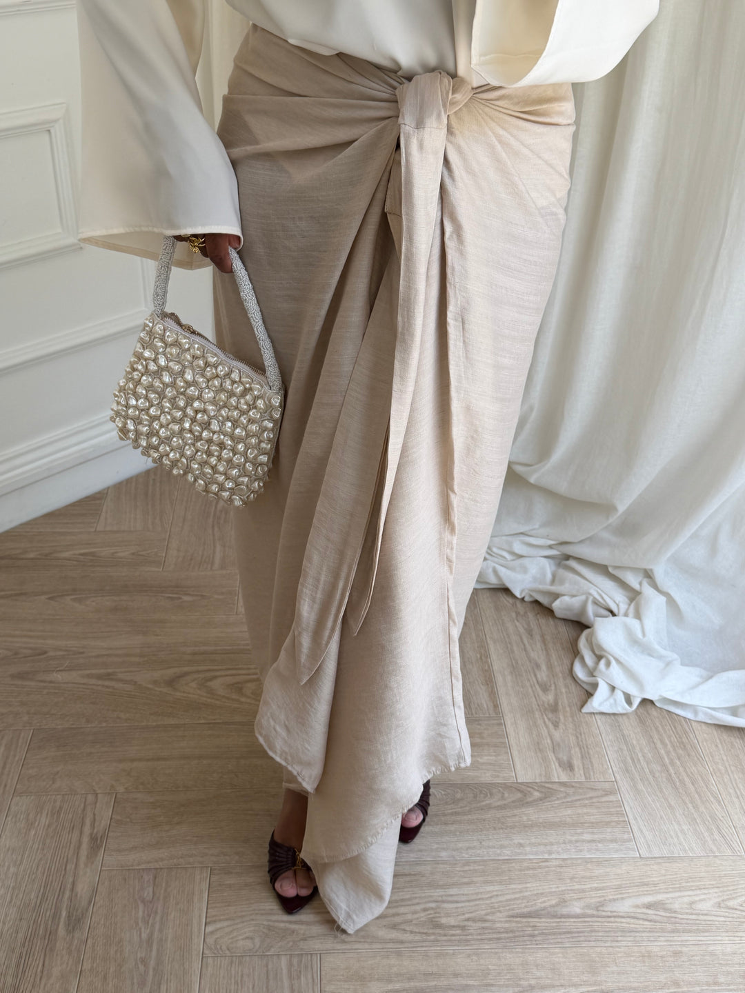JUPE À NOUER BEIGE