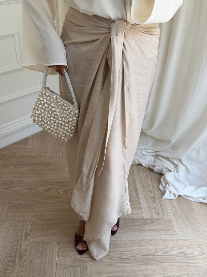 JUPE À NOUER BEIGE