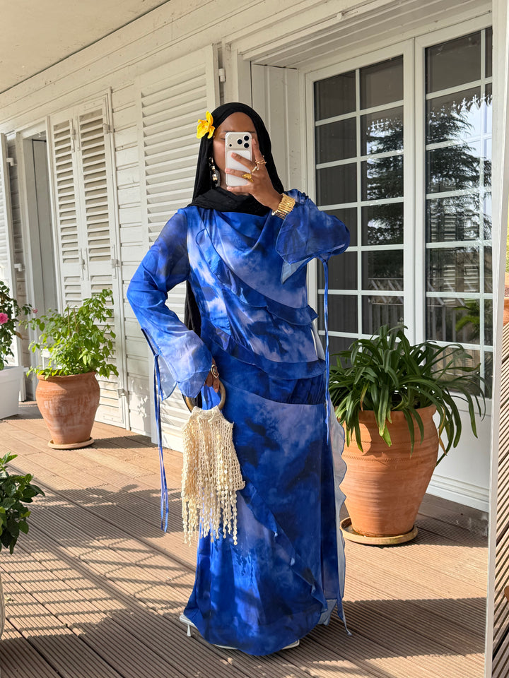ROBE BICOLORE LUXE BLEU ROI PREMIUM