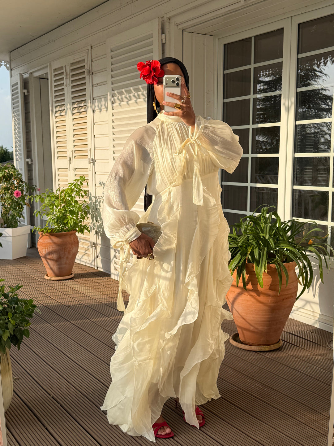 ROBE VOLANTS SIGNATURE CRÈME