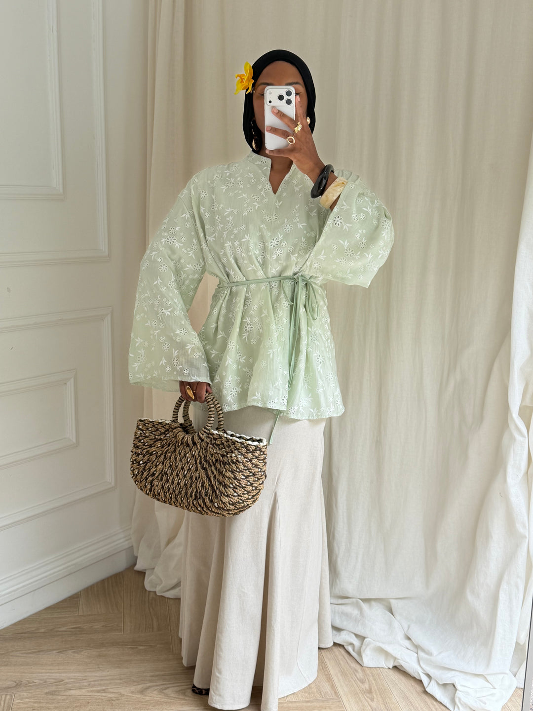 BLOUSE IMPRIMÉ VERT D’EAU