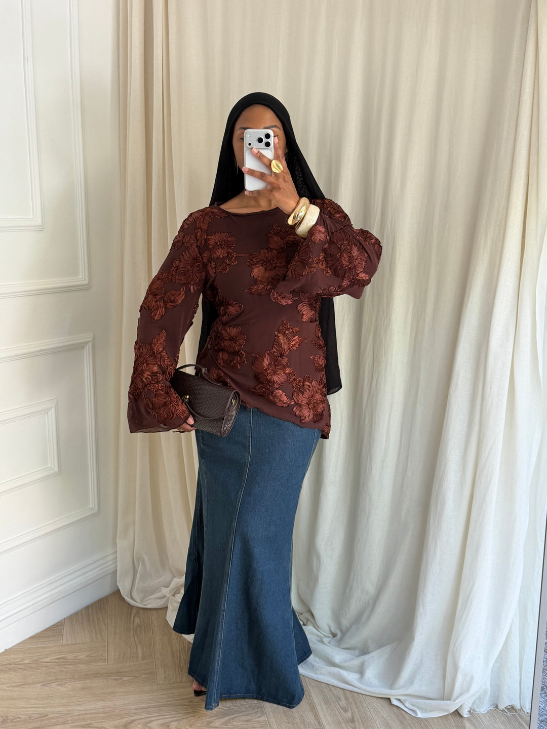 BLOUSE YASMEEN MARRON