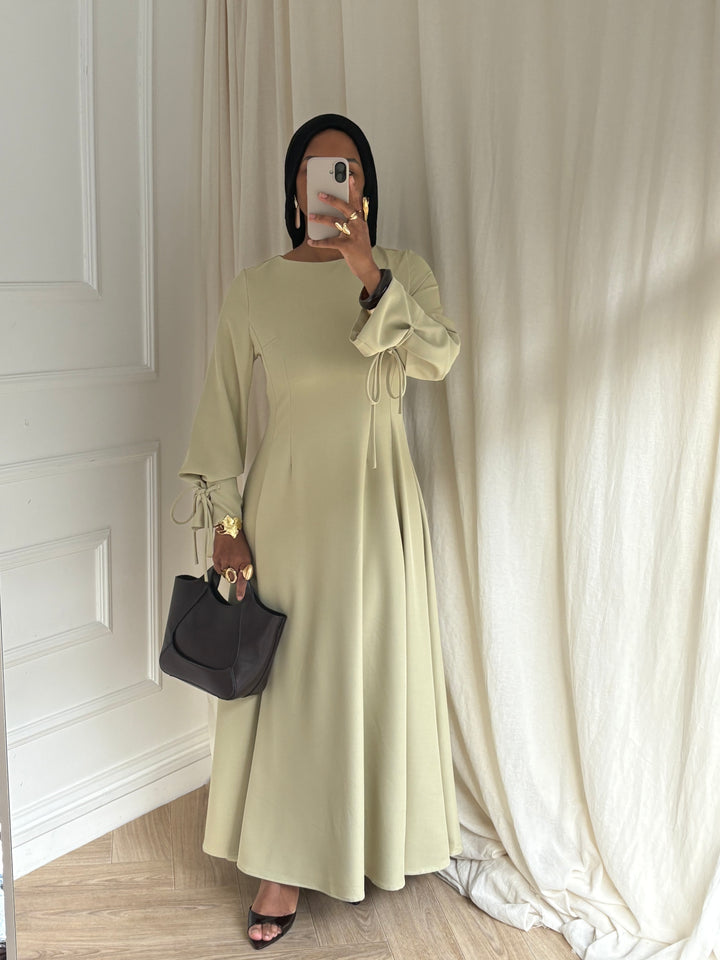 ROBE ÉLÉGANCIA VERT AMANDE