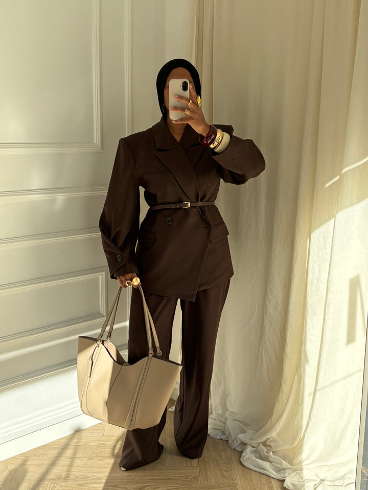 BLAZER ESSENTIAL PREMIUM MARRON FONCÉ