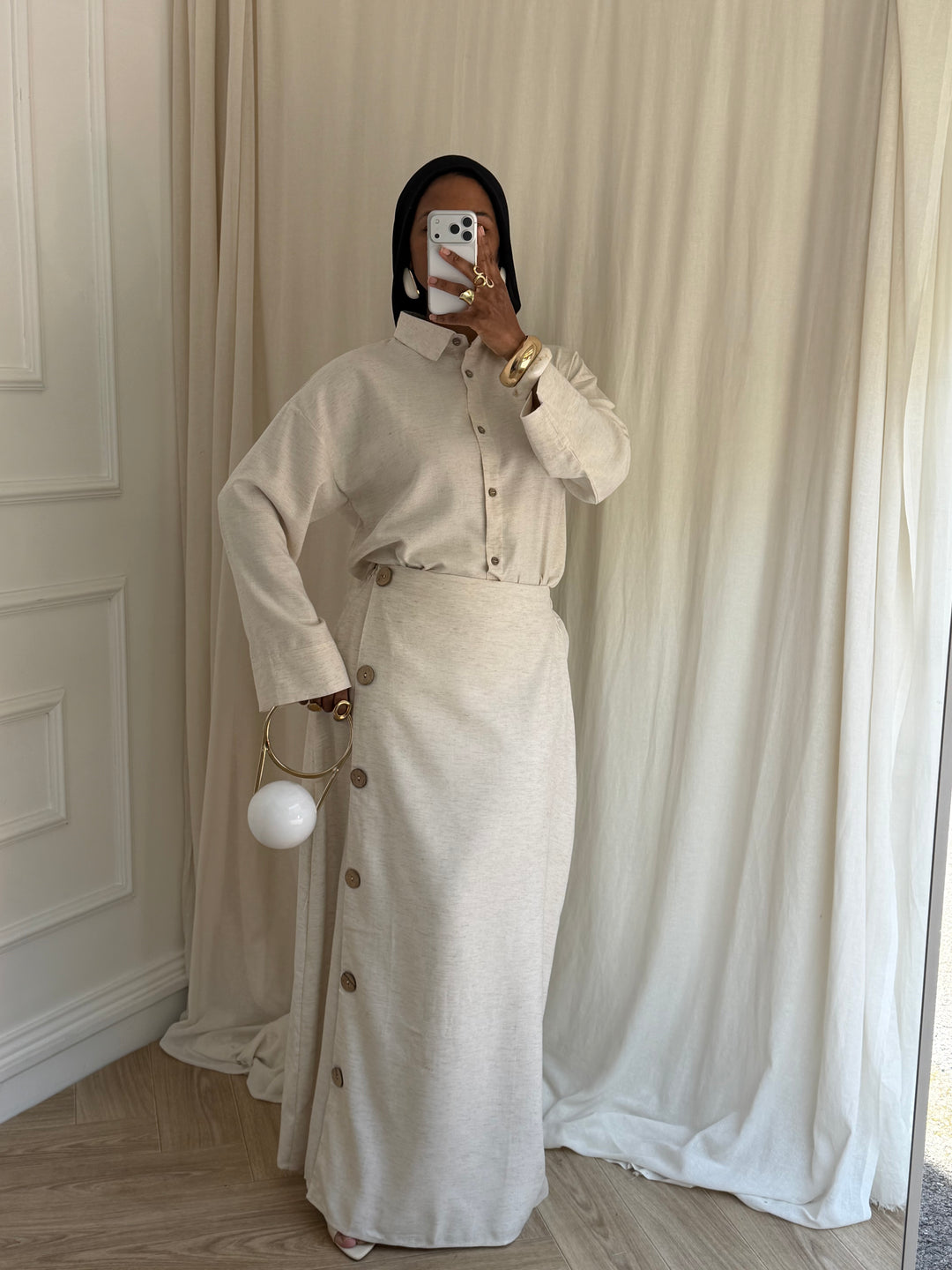 ENSEMBLE BOUTONS BEIGE