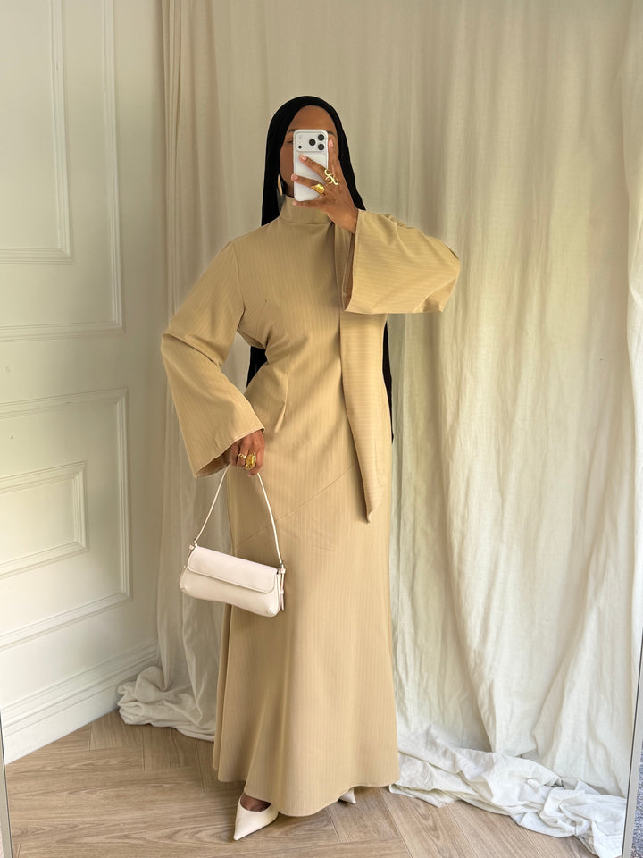 ROBE RAYURES SOHANE CAMEL CLAIR