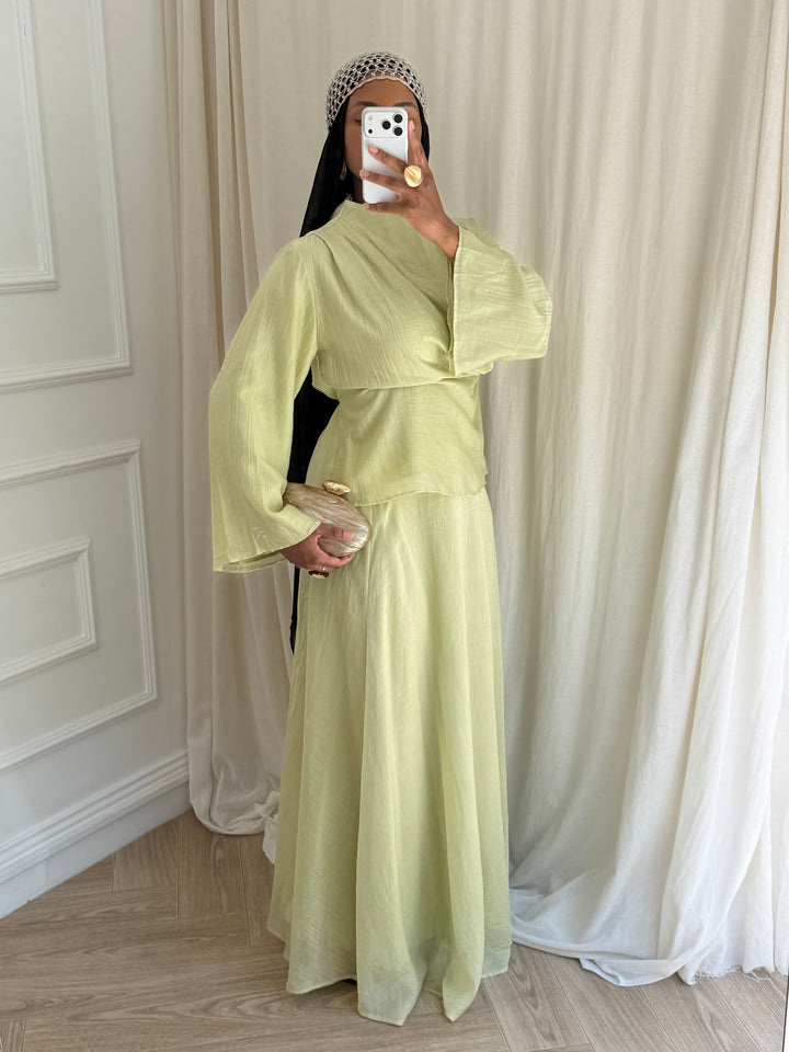ENSEMBLE JUPE GLORIA VERT POMME