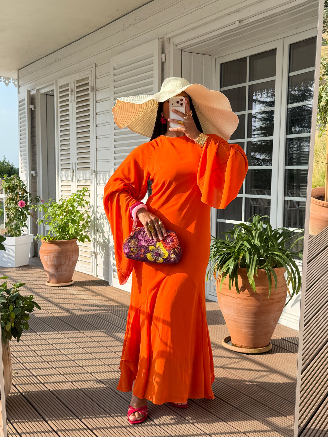 ROBE SIRÈNE VOILAGE LUXE ORANGE