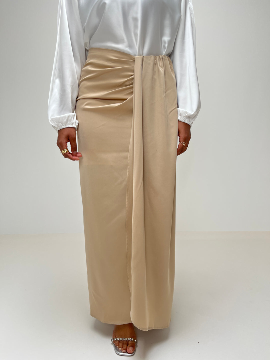JUPE DRAPÉE BEIGE