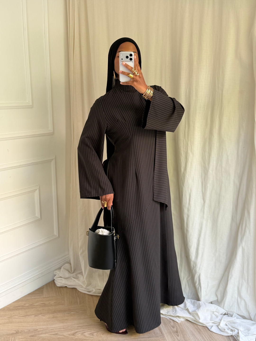 ROBE RAYURES SOHANE NOIRE
