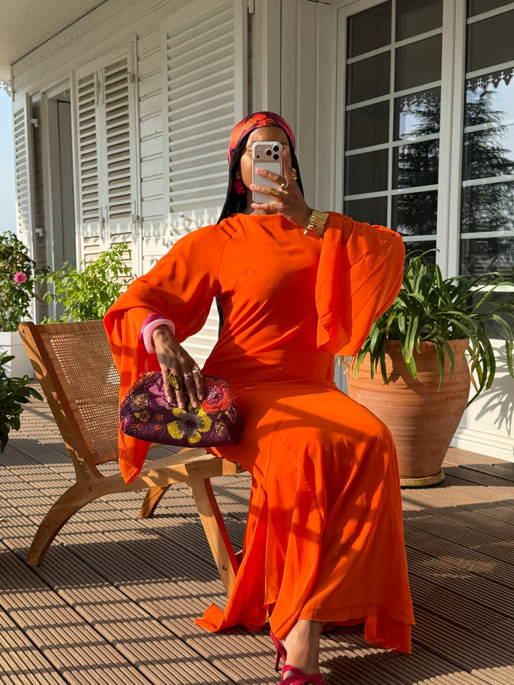 ROBE SIRÈNE VOILAGE LUXE ORANGE