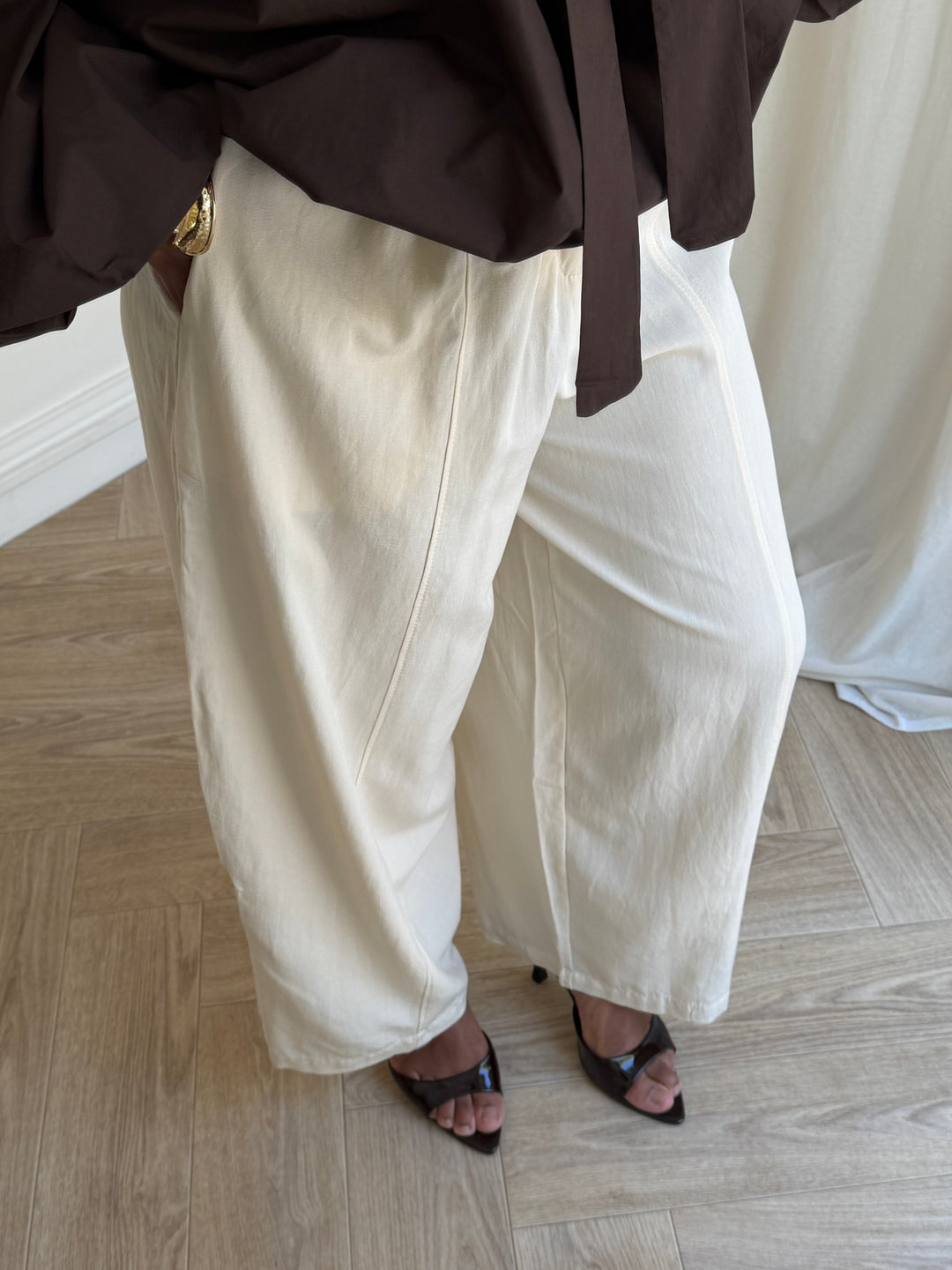 PANTALON FLUIDE COTON BEIGE
