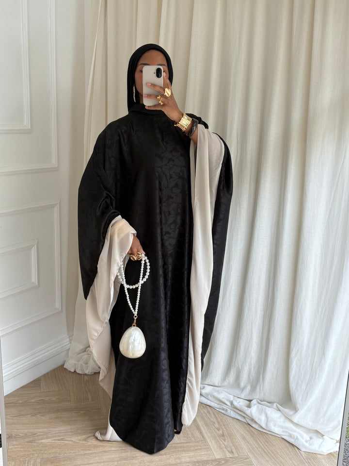 ABAYA SATIN ORIENT NOIRE