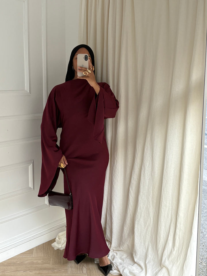DRESS AYNA BORDEAUX