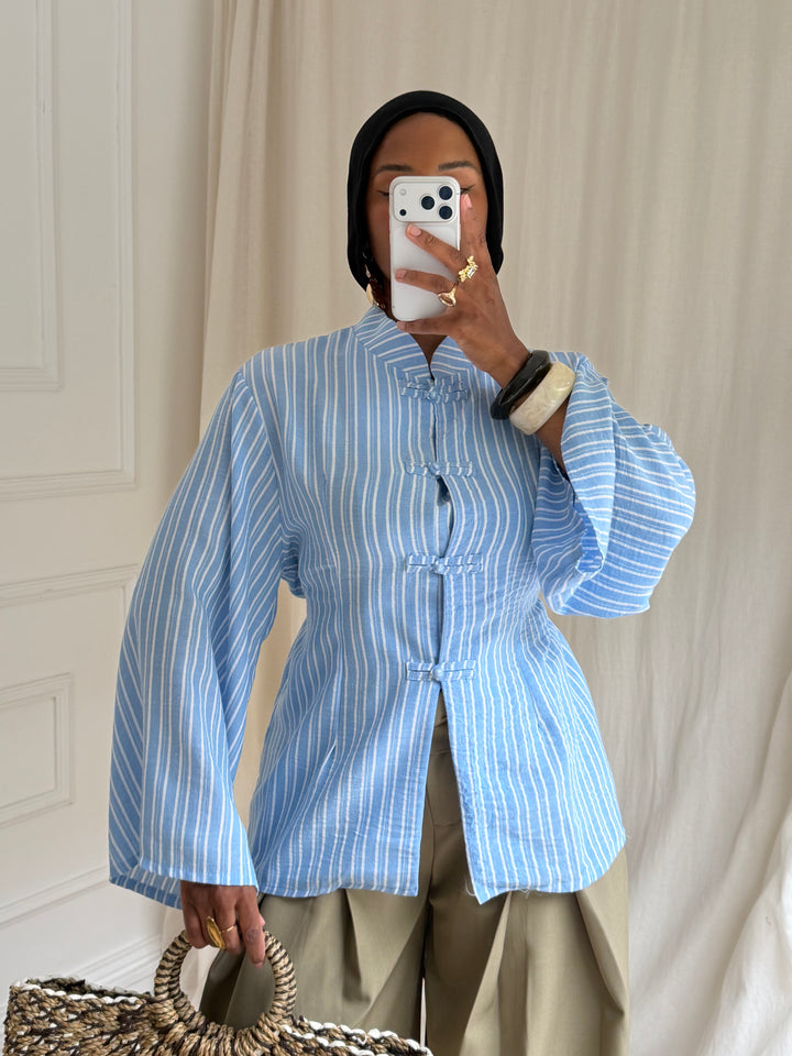 BLOUSE RAYURES HÉLA BLEU