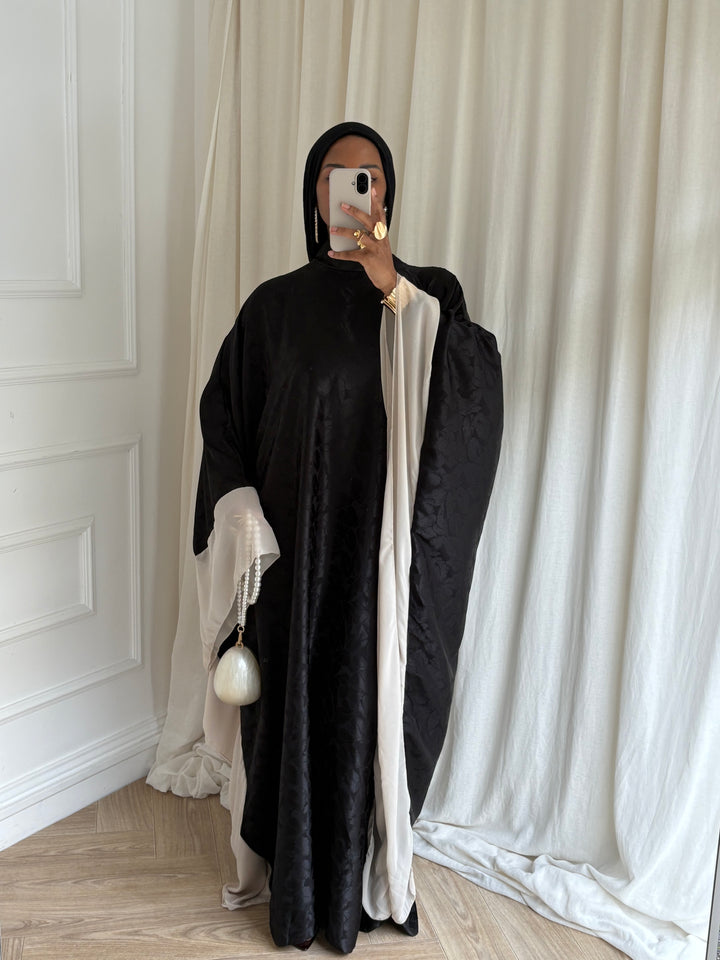 ABAYA SATIN ORIENT NOIRE