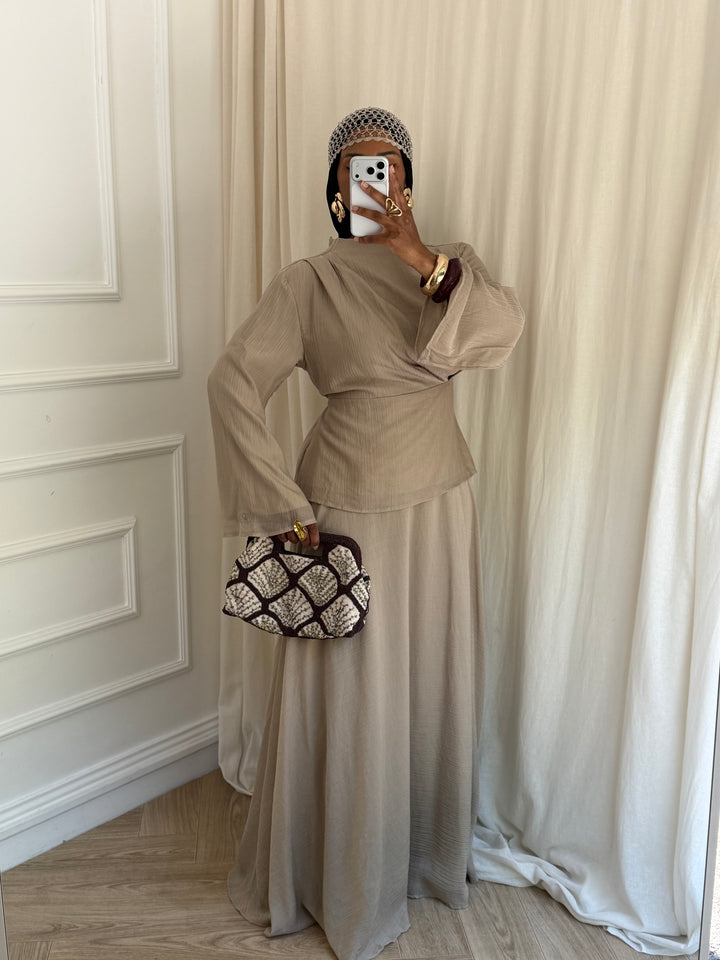 ENSEMBLE JUPE GLORIA TAUPE