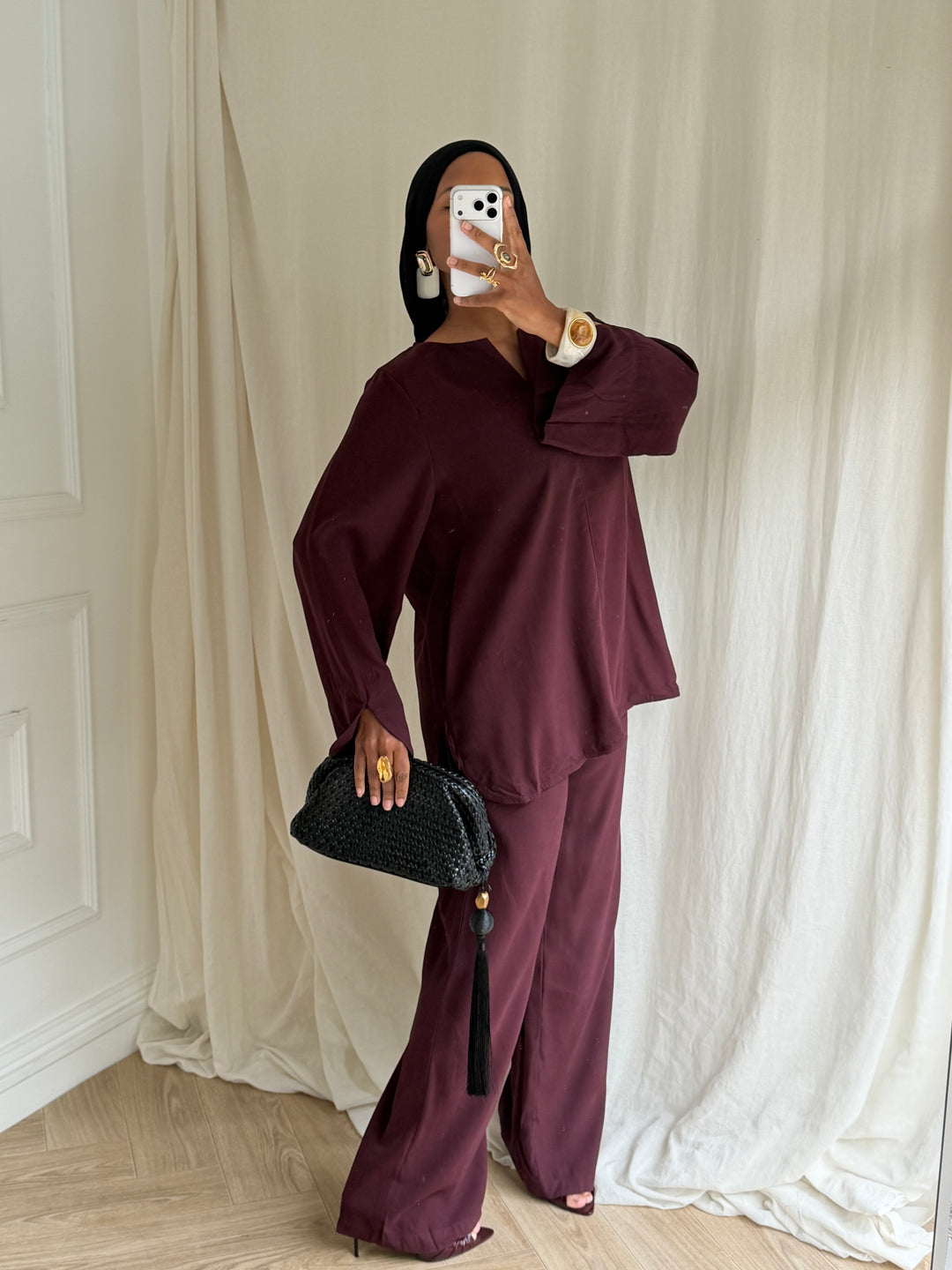 ENSEMBLE RAYON BORDEAUX