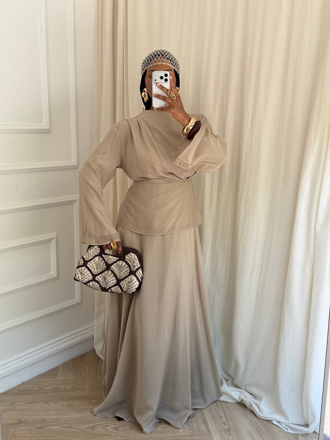 ENSEMBLE JUPE GLORIA TAUPE