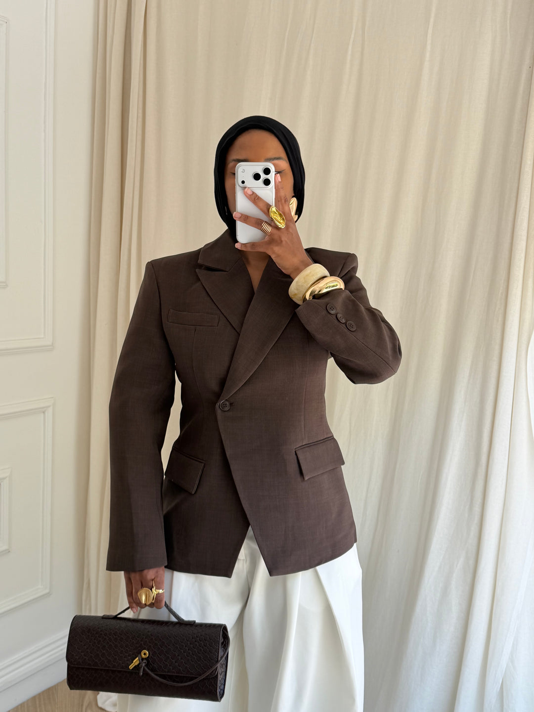 BLAZER SCUPTURAL CHOCOLAT