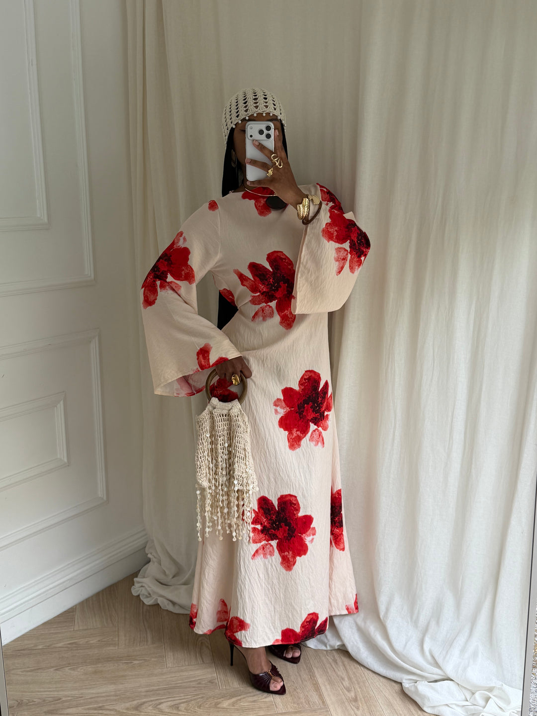 ROBE FLEURIE SUMMER BEIGE