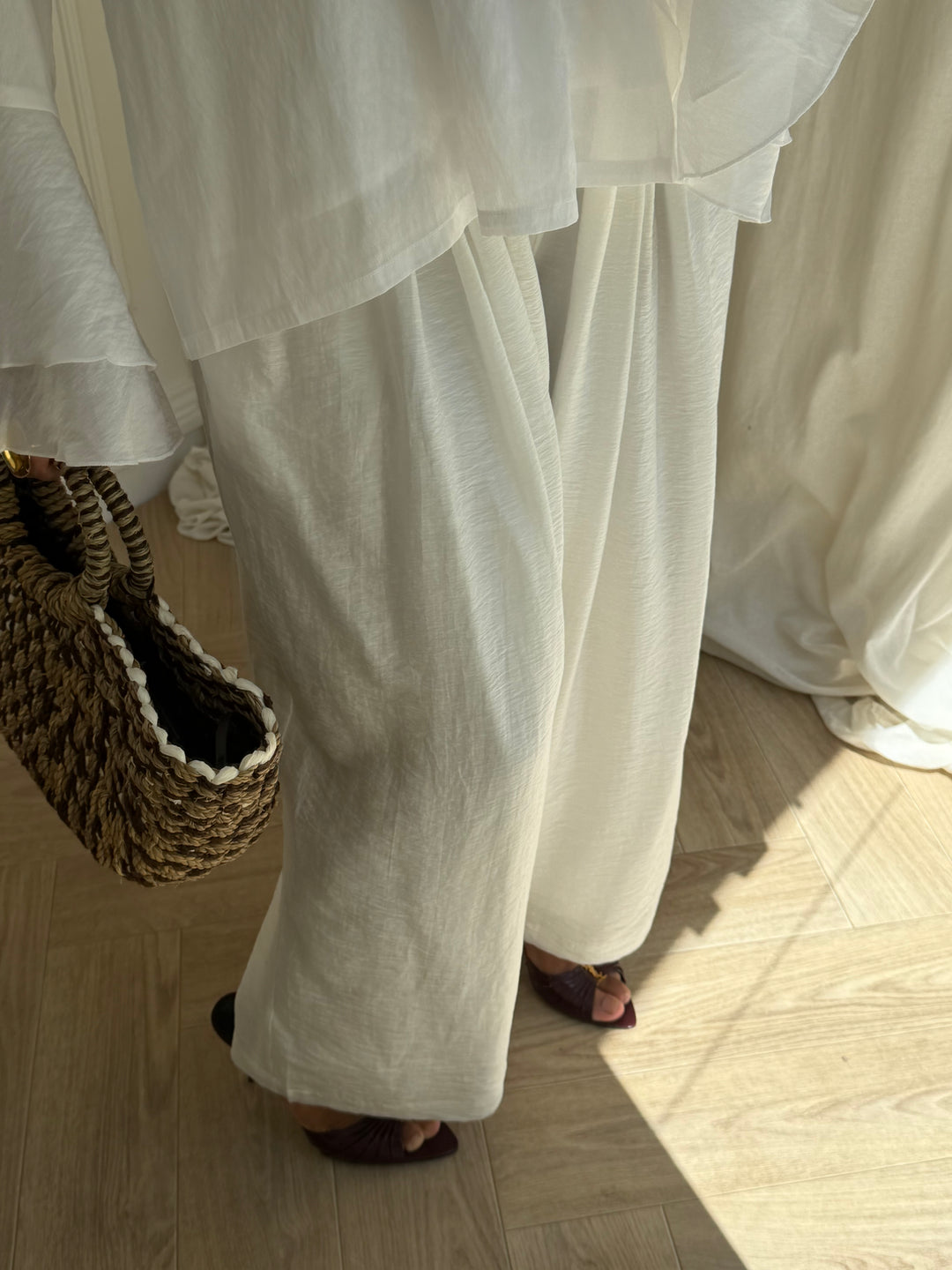 PANTALON LARGE BASIC BLANC