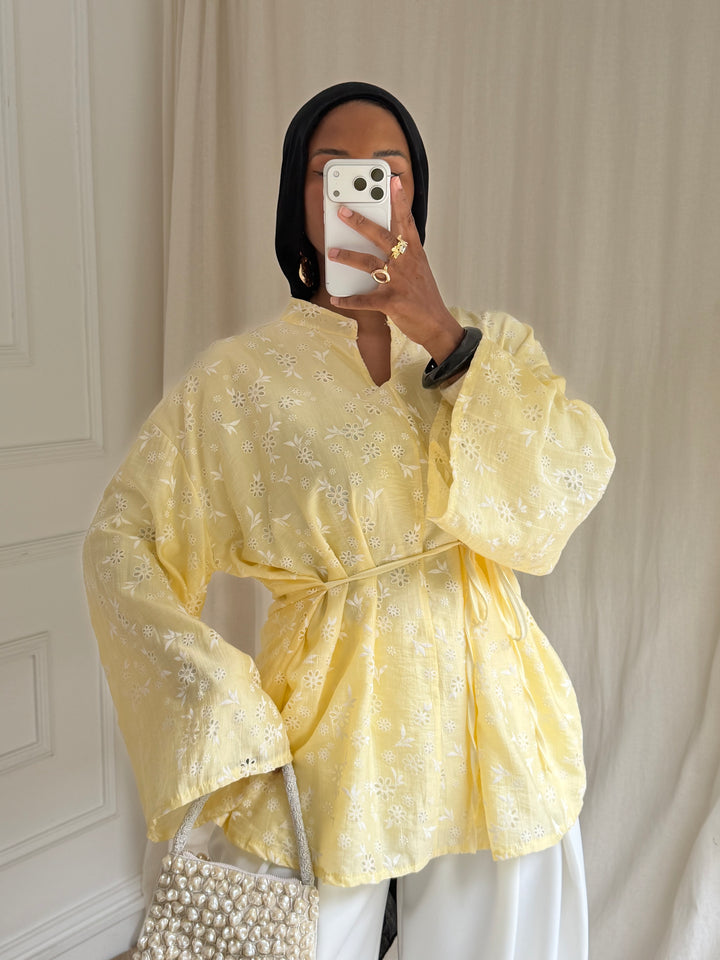 BLOUSE IMPRIMÉ JAUNE