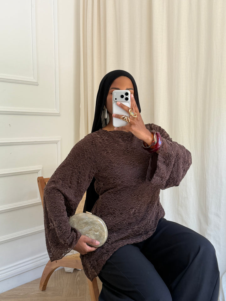 BLOUSE  MARBELLA MARRON