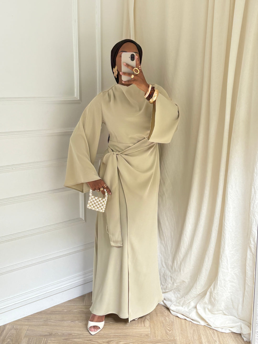 ROBE AKILA  VERT AMANDE